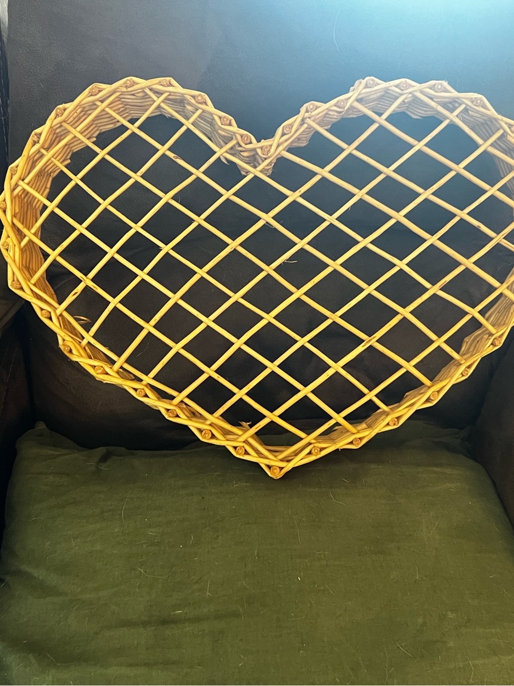 Vintage Woven Heart Rattan Wall Decor - Natural Honey
